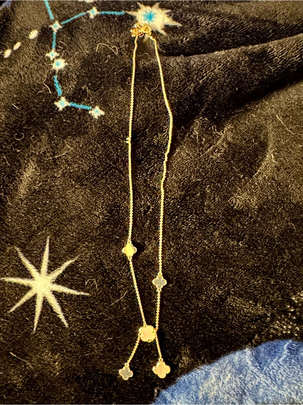 Love Stylize Chic Gold and Black Clover Necklace